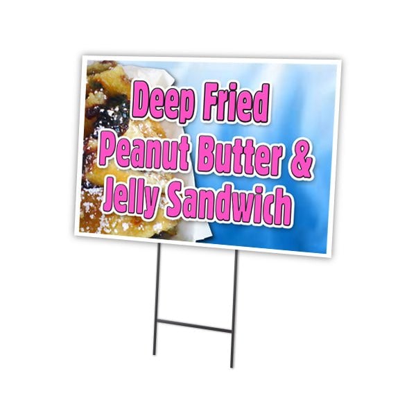 Deep Fried Peanut B&J Yard & Stake outdoor plastic coroplast window, C-1824 Deep Fried Peanut B&J